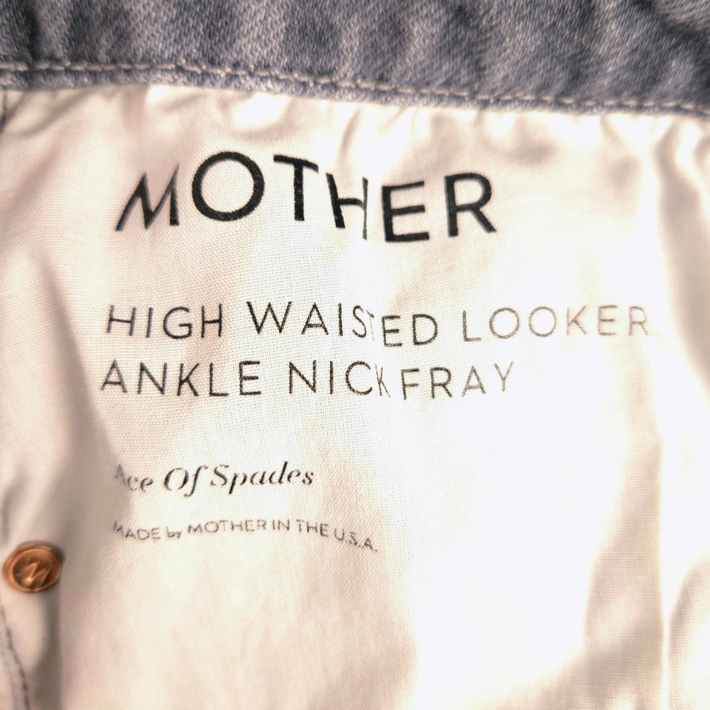 MOTHER Women Jeans High Rise Faded Gray Distressed - Picture 2 of 9